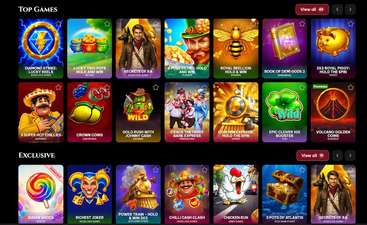 Výherní automaty a top sloty v katalogu Spinogambino Casino